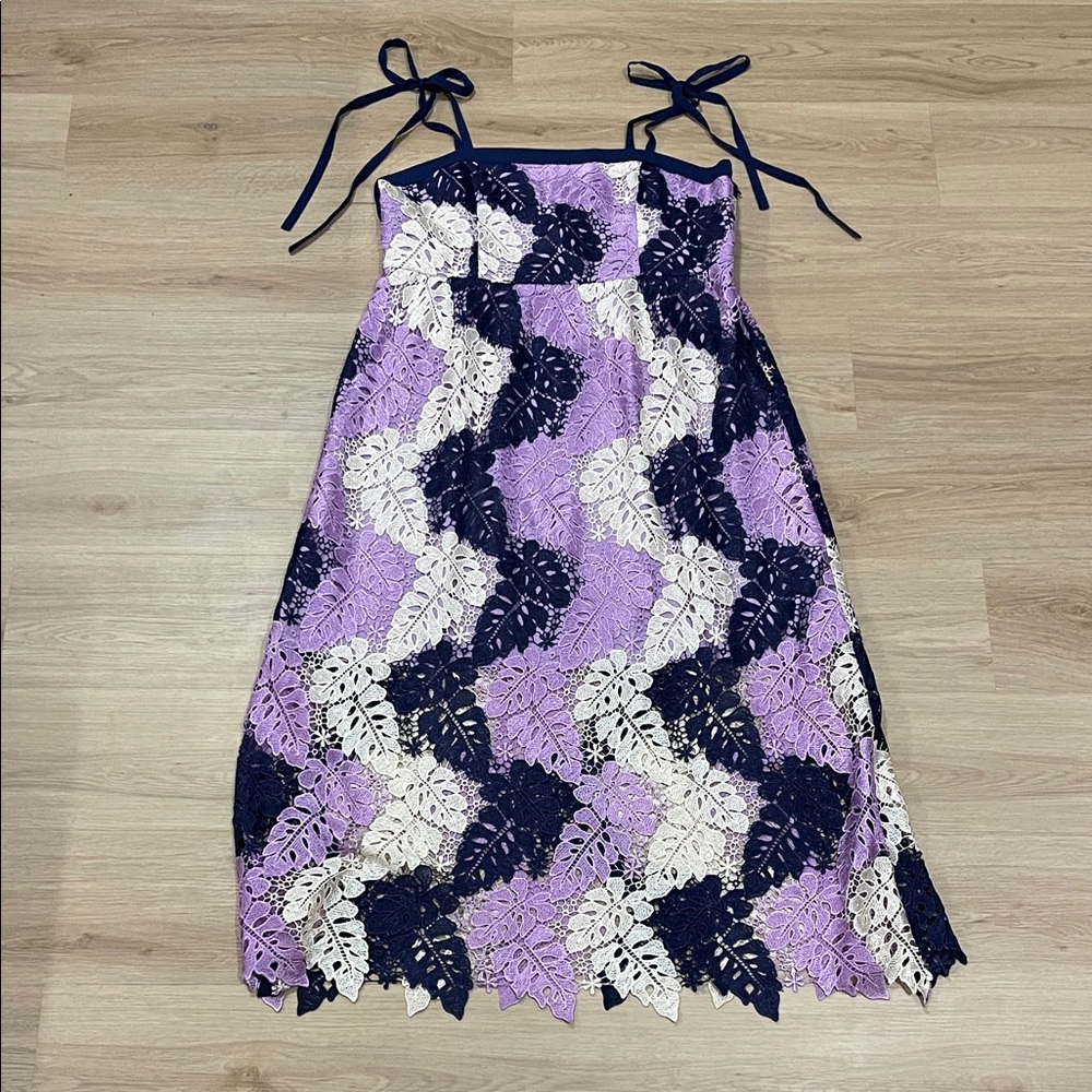 Adelyn Rae Purple and Cream Midi Dress